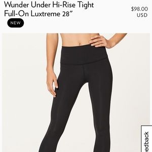 Lululemon Wunder Under HR Tight Sz8 Luxtreme